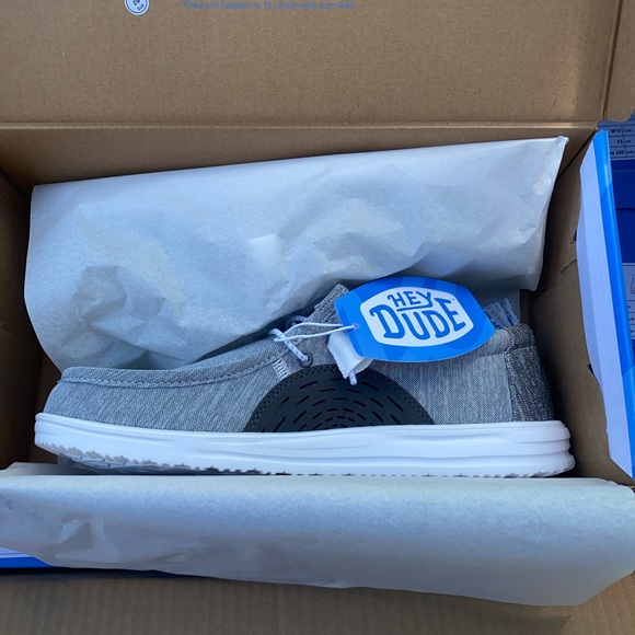 Hey Dude Men’s Wally H2O Mix Shoes Galaxy Grey Loafers Comfort Sizes 8-13 New - Picture 2 of 8
